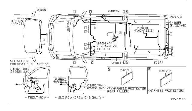 2012 Nissan Titan Harness Assembly-Body Diagram for 24014-9FE6B