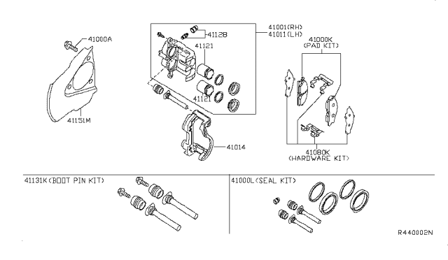 2013 Nissan Titan Front Brake Pads Kit Diagram for D1060-1LA1A