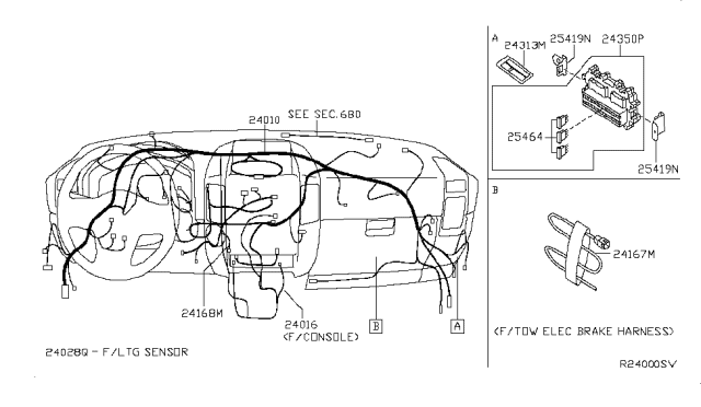 2011 Nissan Titan Block Junction Diagram for 24350-9FD0A