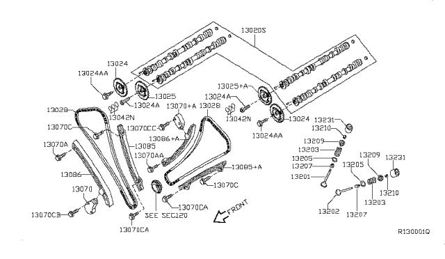2015 Nissan Titan Camshaft & Valve Mechanism Diagram 1