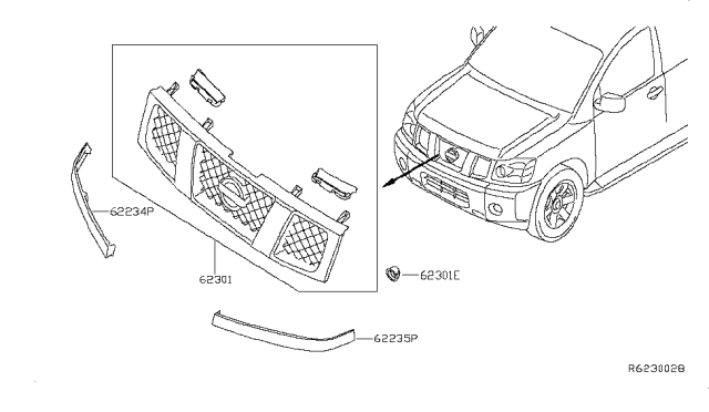 2014 Nissan Titan Front Grille Diagram