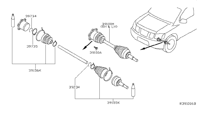 2014 Nissan Titan Front Drive Shaft (FF) Diagram 2