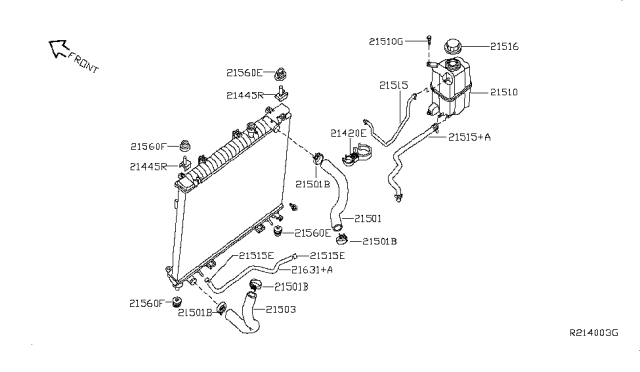 2014 Nissan Titan Radiator,Shroud & Inverter Cooling Diagram 1