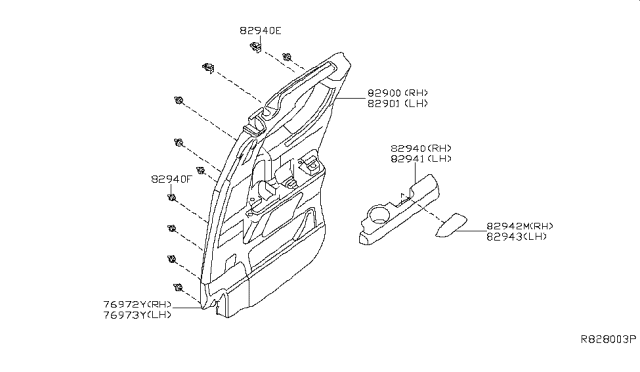 2015 Nissan Titan Rear Door Trimming Diagram 4