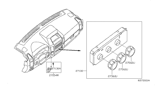 2006 Nissan Titan Control Assembly Diagram for 27500-ZH50A