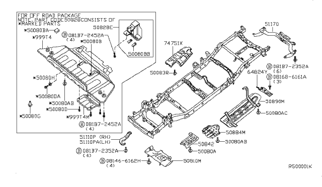 2006 Nissan Titan Hook Assembly - Front Towing Diagram for 51110-7S000