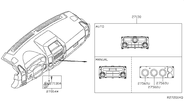 2012 Nissan Titan Control Assembly Diagram for 27500-9FD1A