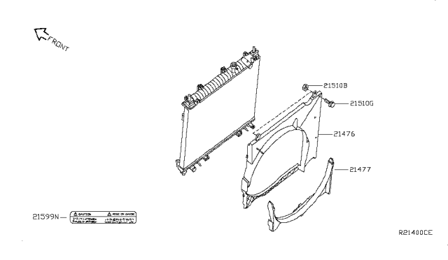 2014 Nissan Titan Radiator,Shroud & Inverter Cooling Diagram 3
