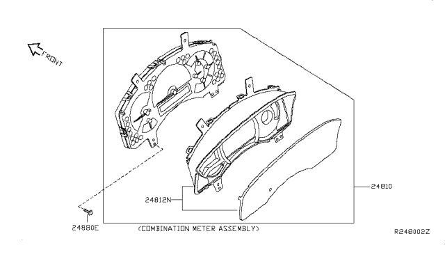 2013 Nissan Titan Speedometer Instrument Cluster Diagram for 24810-ZV26B