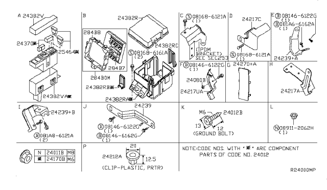 2010 Nissan Titan Connector Assy-Fusible Link Diagram for 24370-C9921