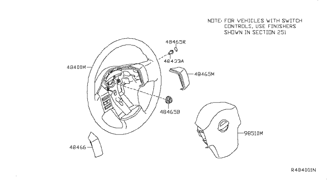 2007 Nissan Titan Steering Wheel Assembly Without Less Pad Diagram for 48430-ZC30B