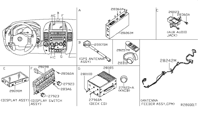 2005 Nissan Titan Switch Assy-Display Diagram for 28098-7S200