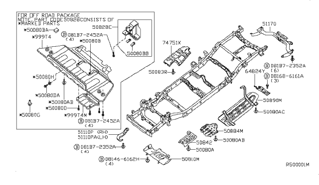 2007 Nissan Titan Cover Assy-Fuel Tank Diagram for 50890-ZJ00A