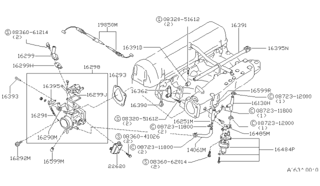 1980 Nissan Datsun 810 Throttle Chamber Diagram 1