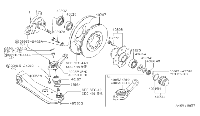 1982 Nissan Datsun 810 Seal Grease Front Hub Diagram for 40232-N7100