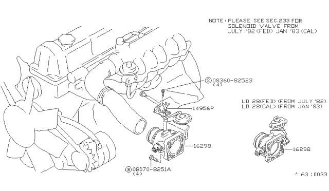 1984 Nissan Datsun 810 Throttle Chamber Diagram 2