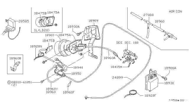 1983 Nissan Datsun 810 Overdrive CANCL Control Diagram for 18970-W4999
