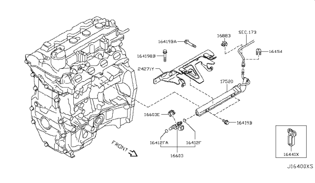 2010 Nissan Versa Protector-Hose Diagram for 16265-ED000