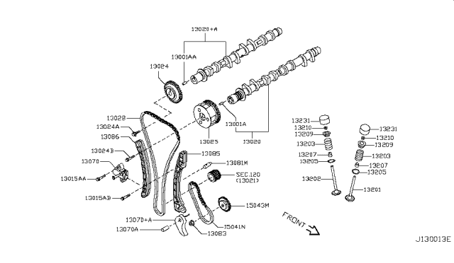2010 Nissan Versa Sprocket-Oil Pump Diagram for 15043-1HC0A
