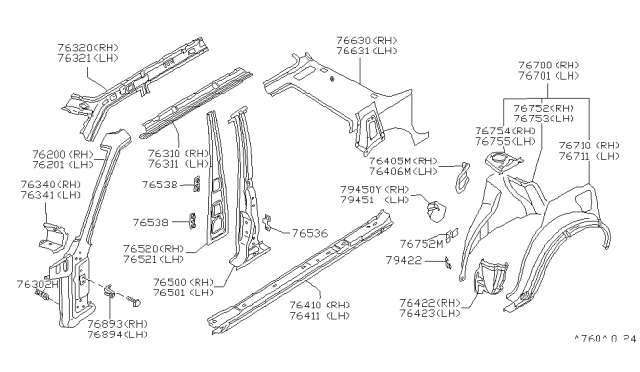 1984 Nissan Stanza Body Side Panel Diagram 3