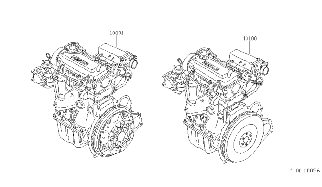 1982 Nissan Stanza Engine W/CLUTCH Diagram for 10001-D2256