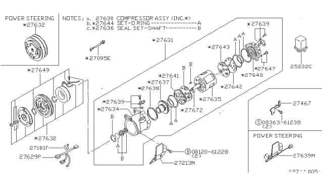 1983 Nissan Stanza Cylinder Compressor Diagram for 92645-01L90