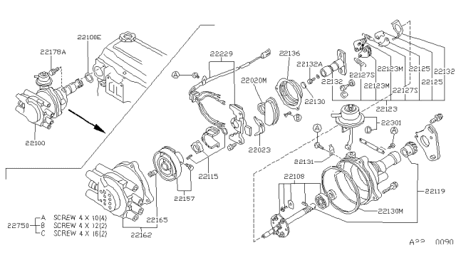 1986 Nissan Stanza Distributor & Ignition Timing Sensor Diagram 3