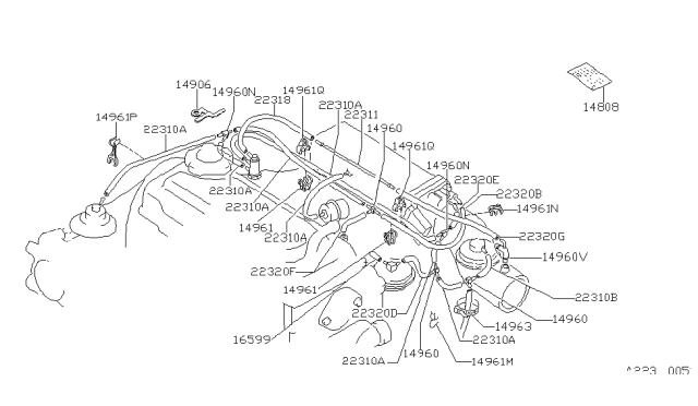 1984 Nissan Stanza Connector Diagram for 16579-D3300
