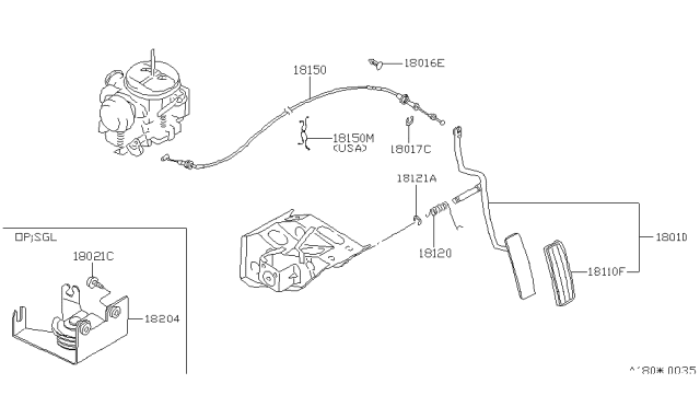 1984 Nissan Stanza Wire-Accelerator Diagram for 18201-D3300