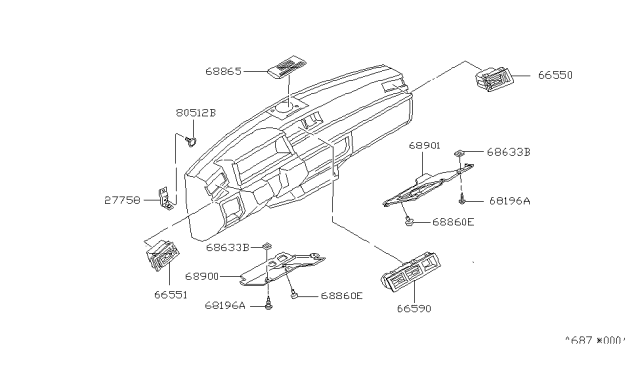1984 Nissan Stanza Cover-Instrument Drive Diagram for 68920-D1402