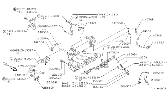 1986 Nissan Stanza Valve ASY SOLENOID Diagram for 22664-D3302