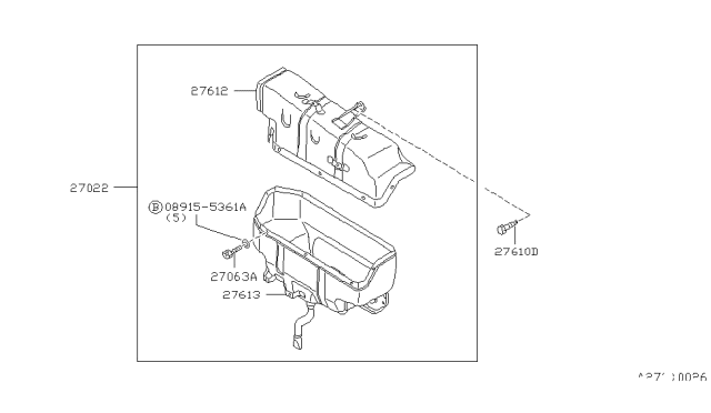 1984 Nissan Stanza Case-Duct Diagram for 27850-D3300