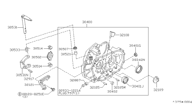 1985 Nissan Stanza Housing Assembly Diagram for 30400-D0101