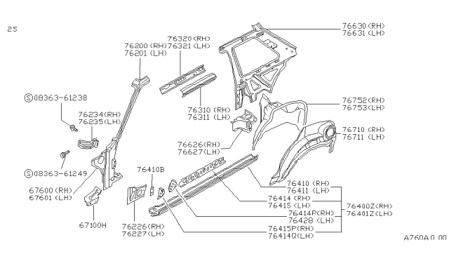 1988 Nissan Sentra Body Side Panel Diagram 1
