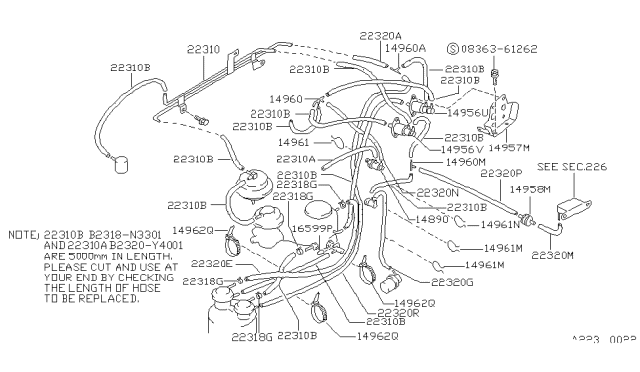 1988 Nissan Sentra Engine Control Vacuum Piping Diagram 1