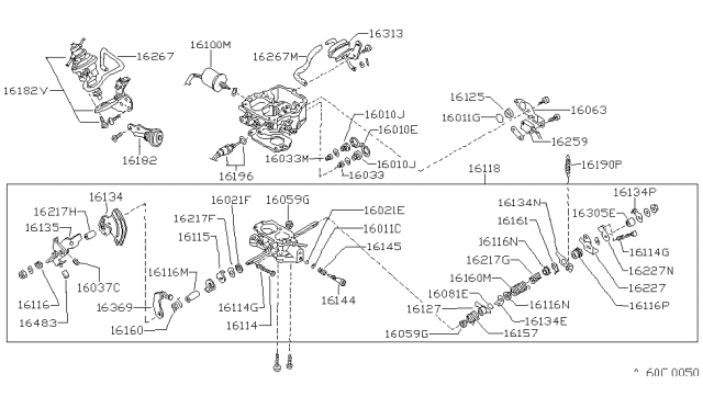1987 Nissan Sentra Lever Micro Switch Diagram for 16134-12M02