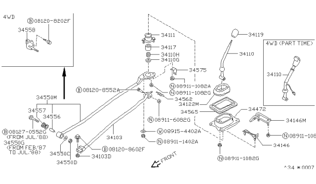 1987 Nissan Sentra Plate-Position Diagram for 34146-50A00