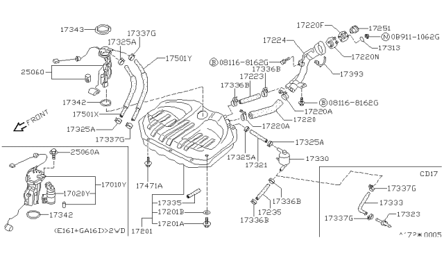 1990 Nissan Sentra Fuel Tank Diagram 1