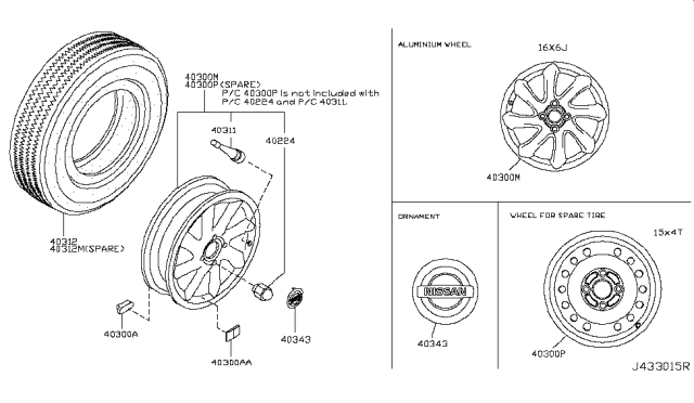 2012 Nissan Cube Road Wheel & Tire Diagram 2