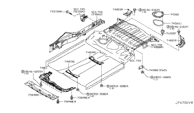 2013 Nissan Cube Floor Fitting Diagram 1