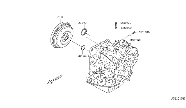 2014 Nissan Cube Torque Converter,Housing & Case Diagram 1