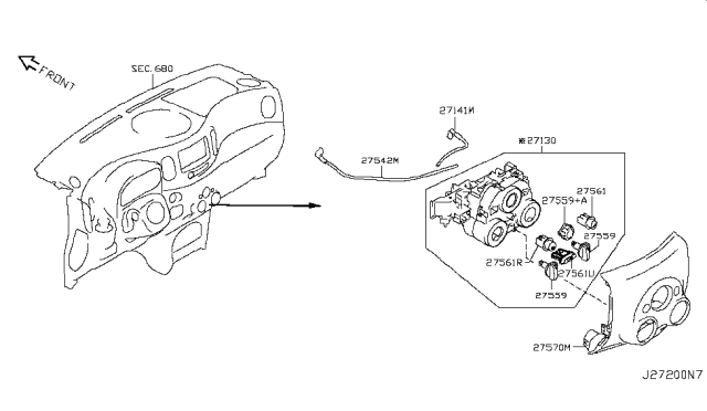 2014 Nissan Cube Knob-Dial Diagram for 27559-1FC1A