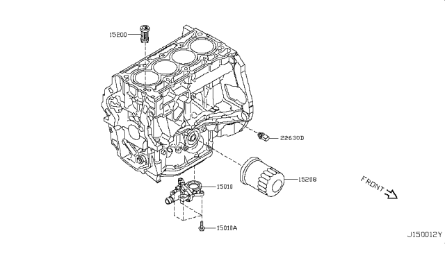 2012 Nissan Cube Pump-Oil Diagram for 15010-ED85C