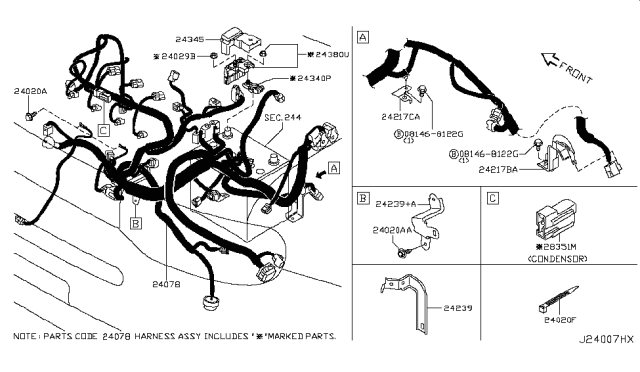 2010 Nissan Cube Harness Assembly-EGI Diagram for 24011-1FD1A