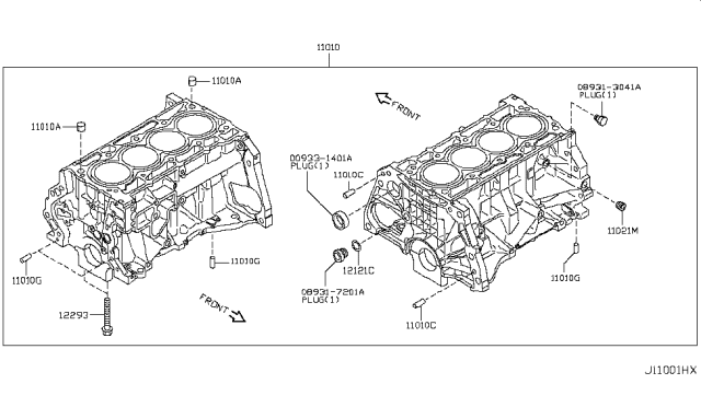2010 Nissan Cube Cylinder Block & Oil Pan Diagram 2