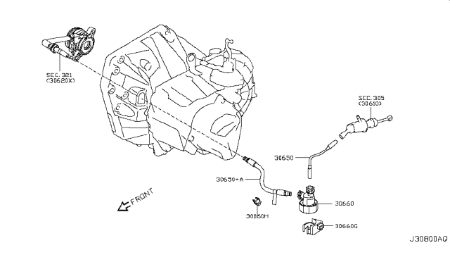 2013 Nissan Cube Tube Assy-Clutch Diagram for 30851-1FD0A