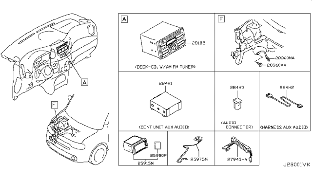 2013 Nissan Cube Bracket Rear RH Speaker Diagram for 28317-1FE0B