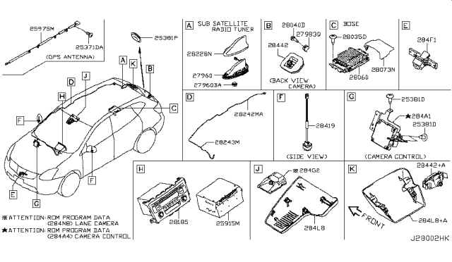 2017 Nissan Rogue Camera Assy-Back View Diagram for 28442-9TB3A