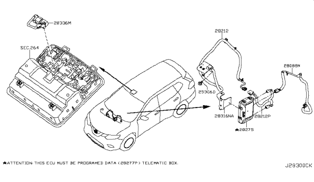 2017 Nissan Rogue Box-TELEMATIC Diagram for 28275-5AA2A