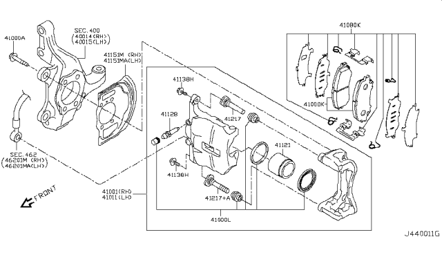 2016 Nissan Rogue Front Brake Diagram